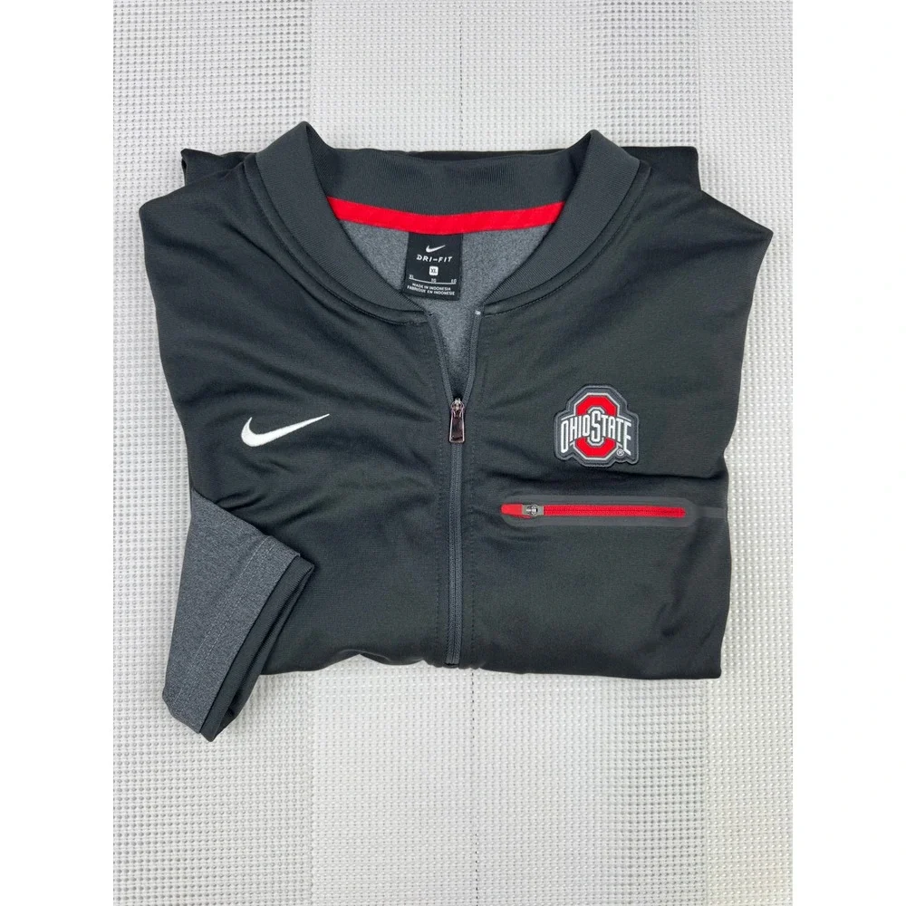 Nike Ohio State Buckeyes Dri-FIT Quarter Zip Pullover Mens XL Charcoal Grey NWT